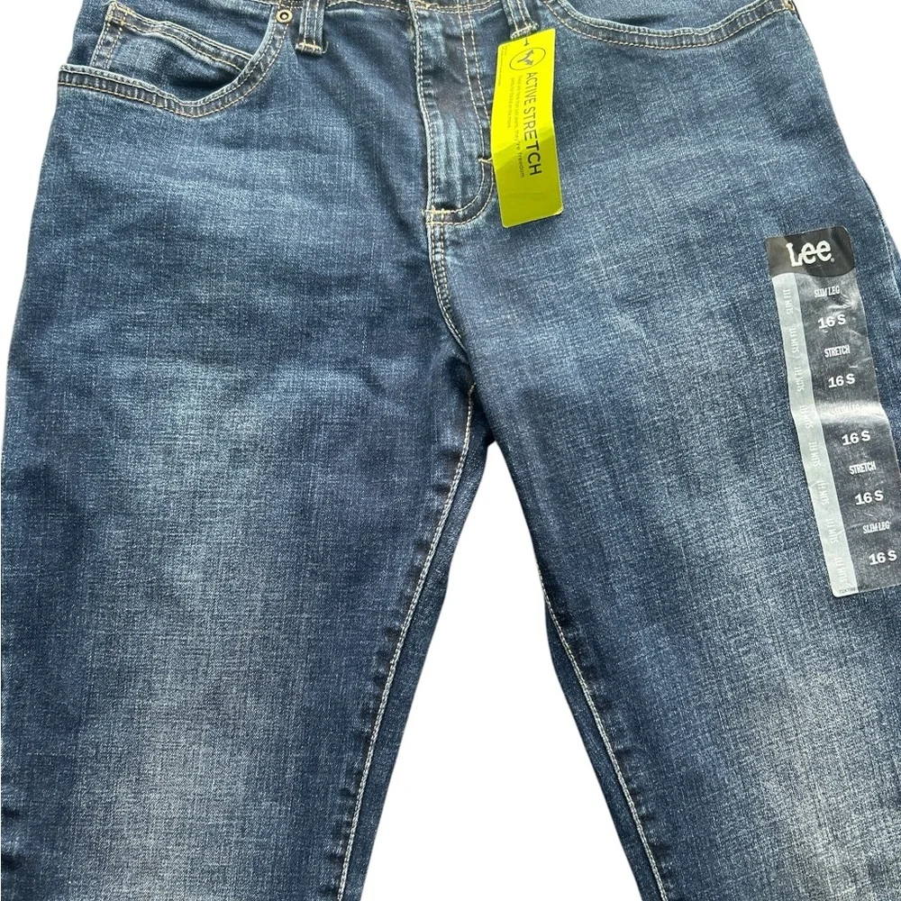 Lee Men's Slim Straight Jeans in Dark Blue Wash